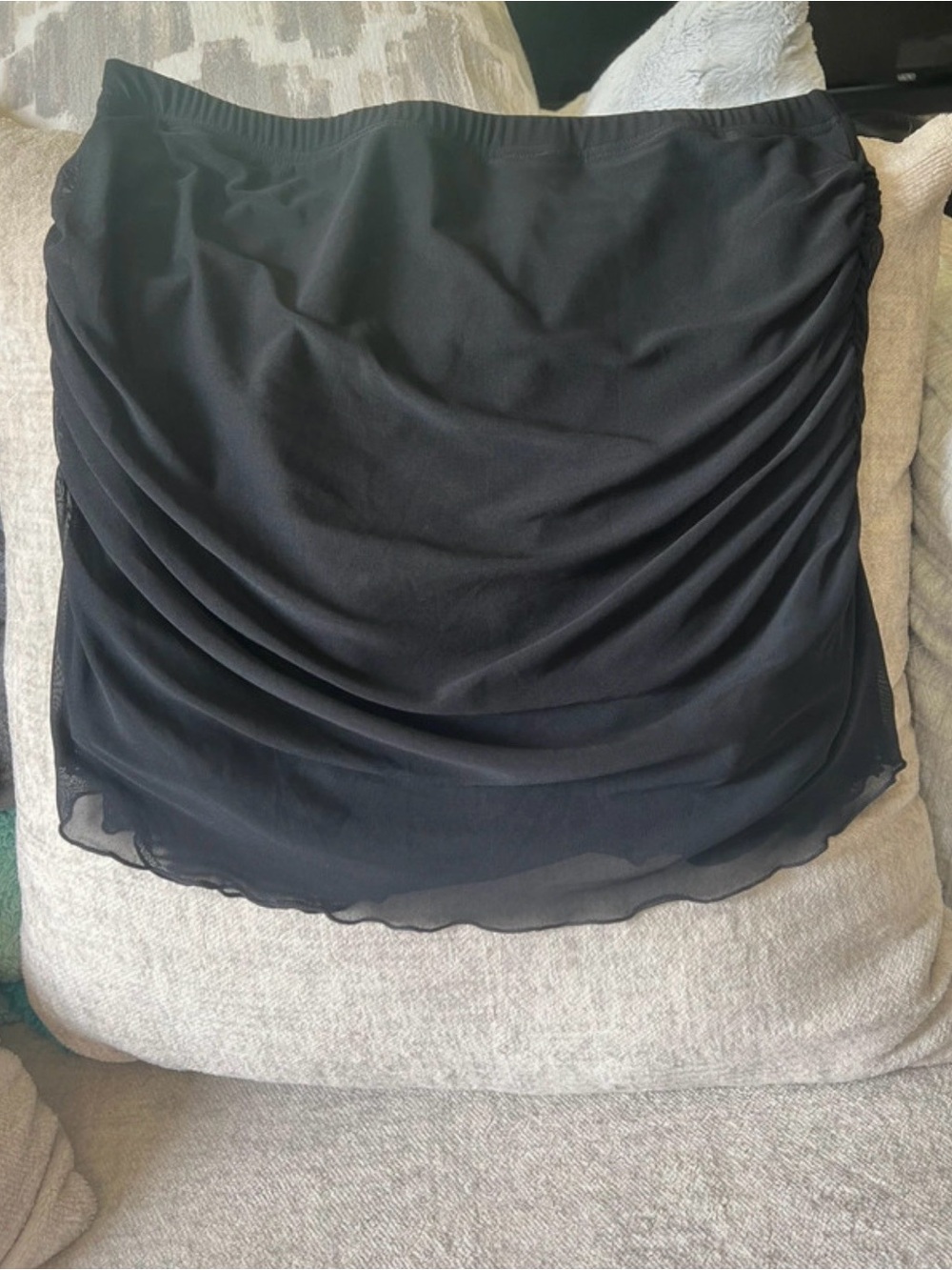 Women's Black Ruched Mini Skirt